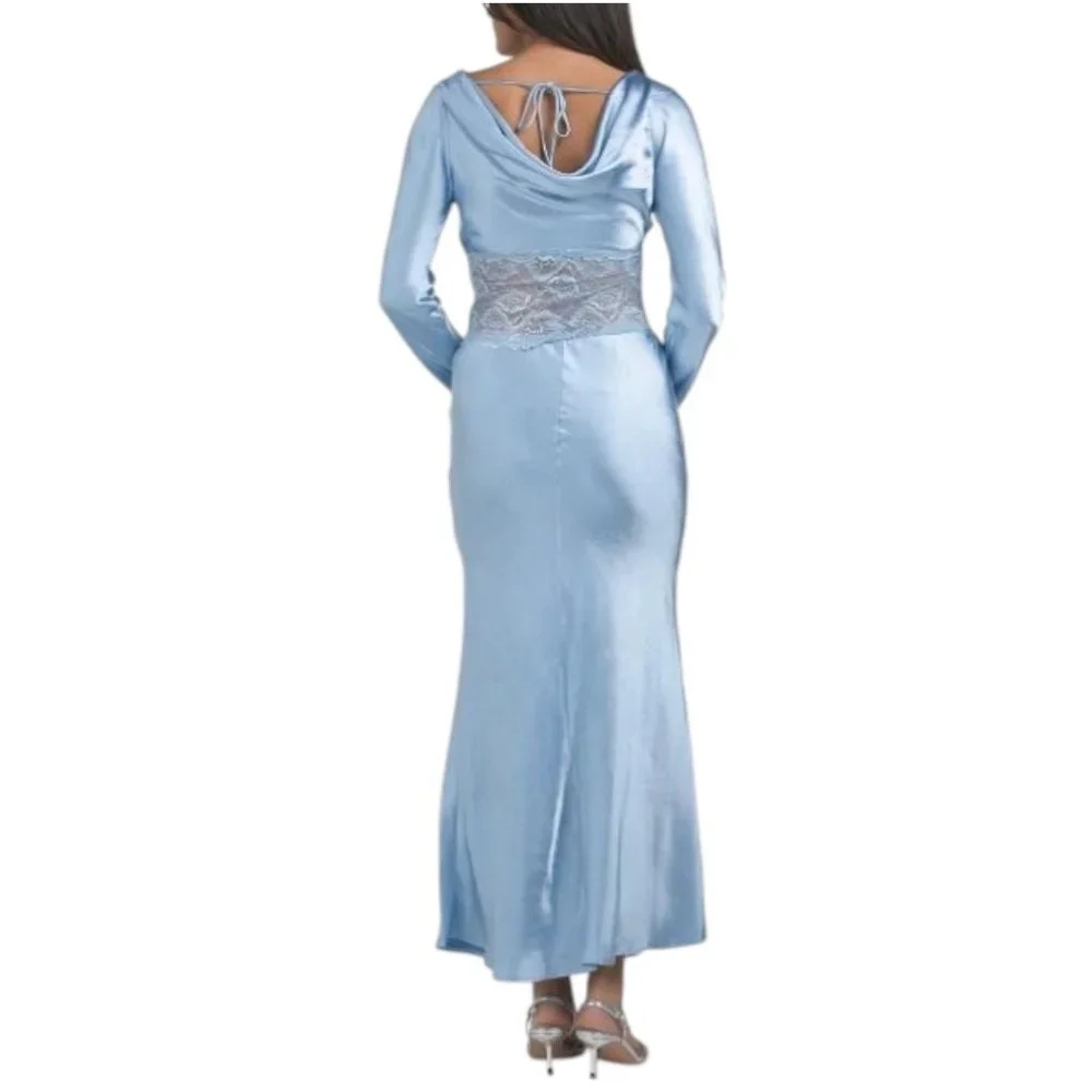 SELFIE LESLIE Loveland Lace Insert Cowl Back Dress